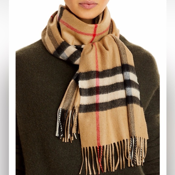 Burberry Accessories - Burberry AUTHENTIC Beige and Black Checkered cashmere Scarf⭐️